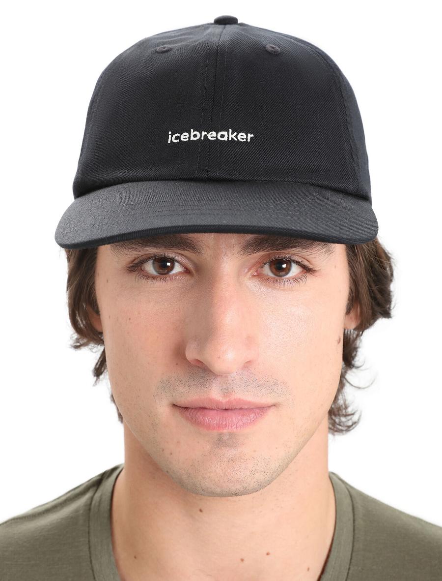 Men's Icebreaker Unisex Merino 6 Panel Hats Black | CA 1851WNBY